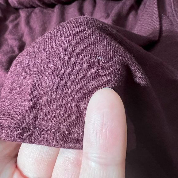 Universal Standard Shirt Dress Small 14 16 Burgundy Jersey Maxi Button Side Slit - Picture 9 of 14